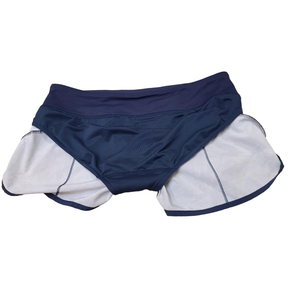 Lululemon 752 Run: Speed Short *4-way Stretch Iridescent Multi / Deep Navy sz 6 - Picture 8 of 9